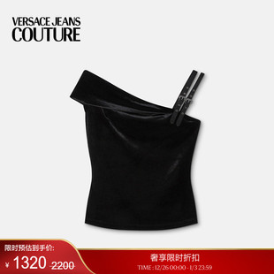 季 COUTURE 末优惠 JEANS Barocco搭扣罗纹单肩上衣 VERSACE