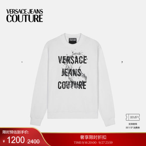 【季末优惠】VERSACE JEANS COUTURE 男士印花棉质平纹针织运动衫
