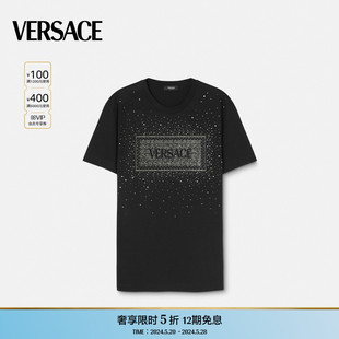 范思哲 T恤 末优惠 VERSACE 水晶90年代复古风Logo 季 男士