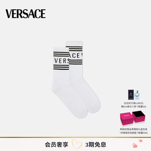 复古LOGO罗纹边字母袜子 VERSACE 男士 范思哲 3期免息