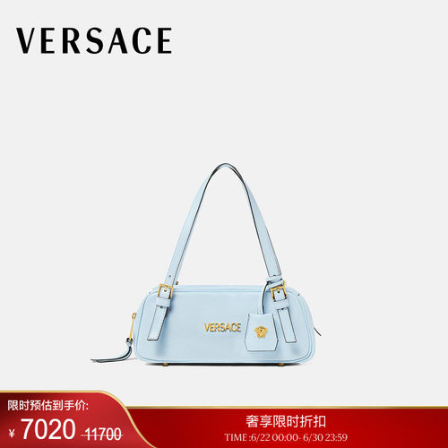 【季末优惠】VERSACE/范思哲 女士Versace Tag保龄球单肩包