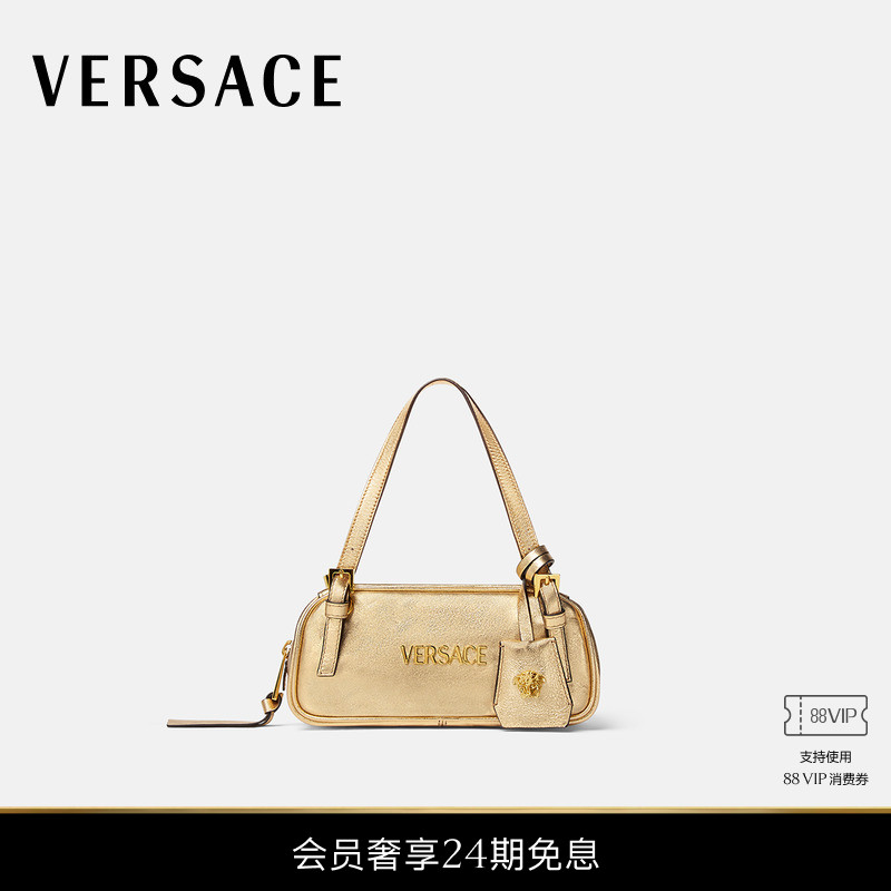 【新品】VERSACE/范思哲 Versace Tag保龄球金属质地迷你包