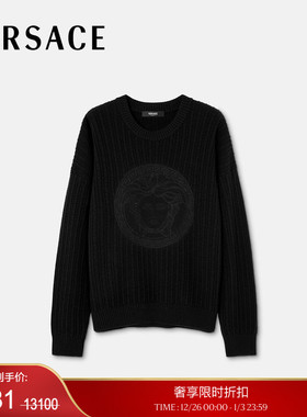 【季末优惠】VERSACE/范思哲 男士Medusa刺绣麻花针织套头衫