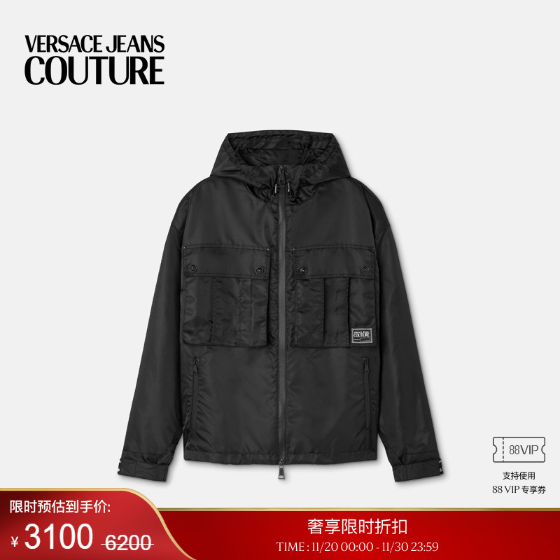 【季末优惠】VERSACE JEANS COUTURE PieceNumberLogo束腰短夹克