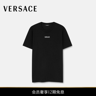 新品 刺绣棉质平纹针织修身 VERSACE 男士 T恤 范思哲