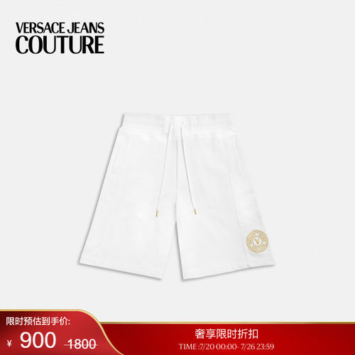 【季末优惠】VERSACE JEANS COUTURE 男士V-Emblem运动短裤