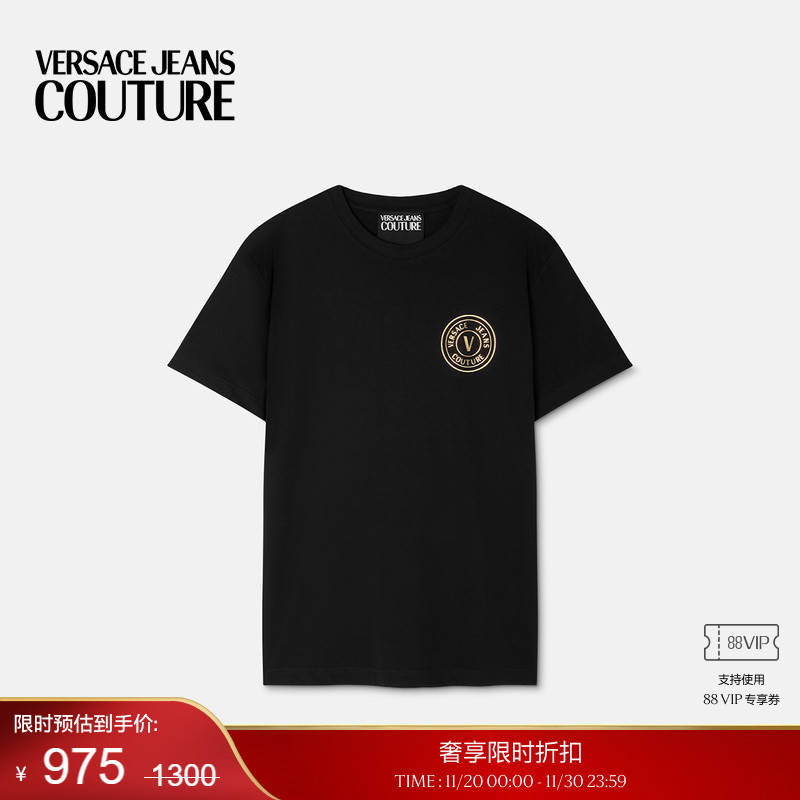 【季末优惠】VERSACE JEANS COUTURE 男士V-Emblem修身T恤