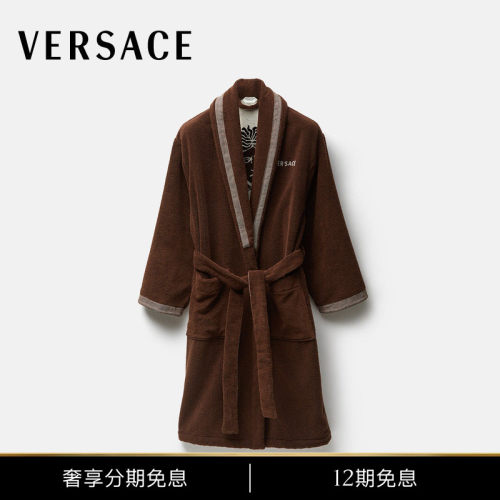 【秀场同款】VERSACE/范思哲 男女同款棉质毛圈提花浴袍