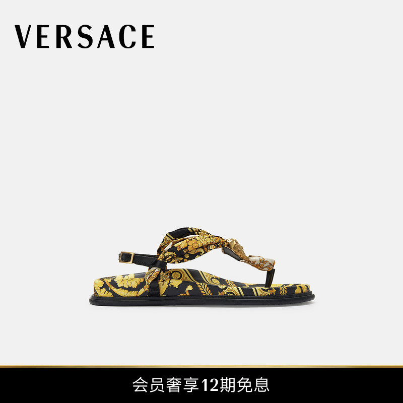 【12期免息】VERSACE/范思哲 女士Barocco La Medusa凉鞋
