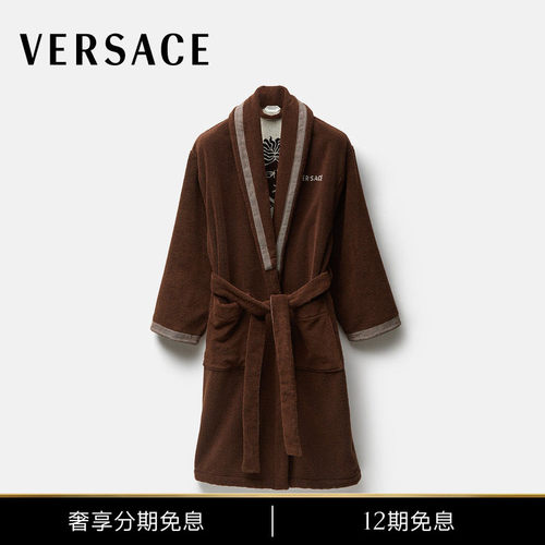 【12期免息】VERSACE/范思哲 男女同款棉质毛圈提花浴袍