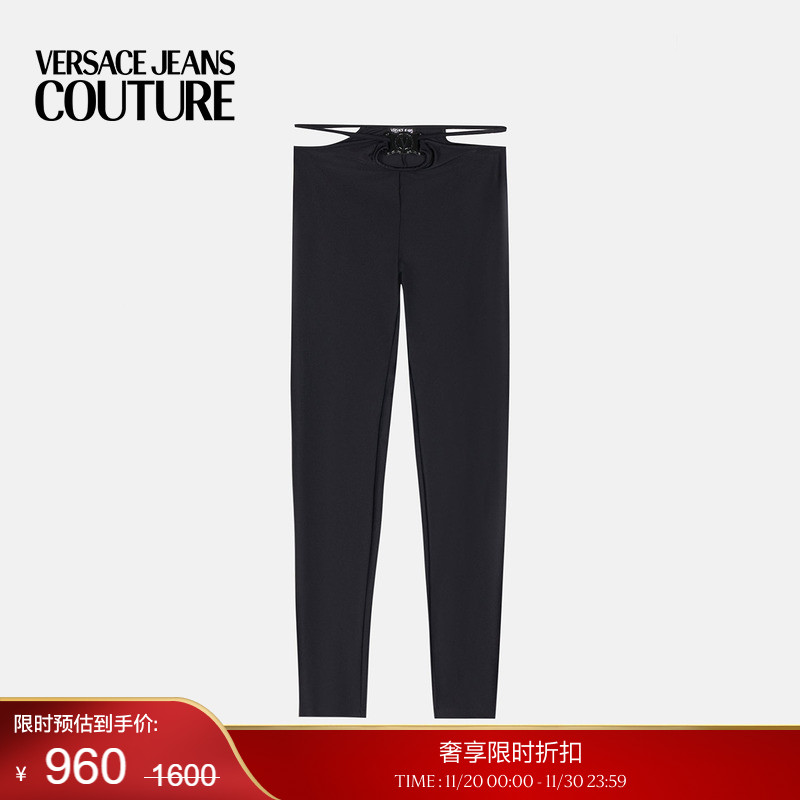 【季末优惠】VERSACE JEANS COUTURE 女士V-Emblem紧身裤
