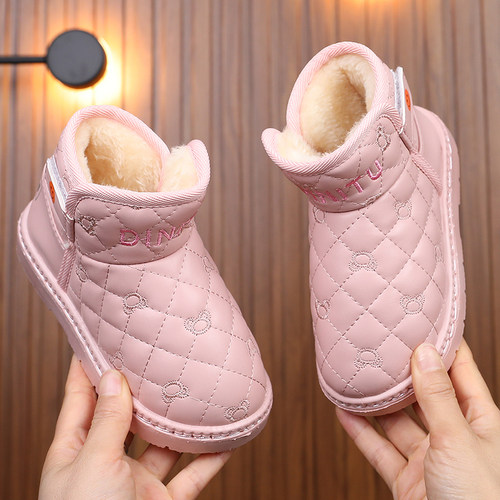 女童鞋雪地靴2025年冬季新款加绒加厚雪地棉儿童大棉鞋男宝宝靴子