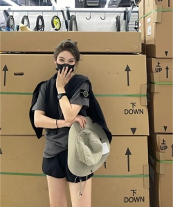 SS自主石头24SS春夏款复古成衣染色水洗做旧袖章短袖“机能风”岛