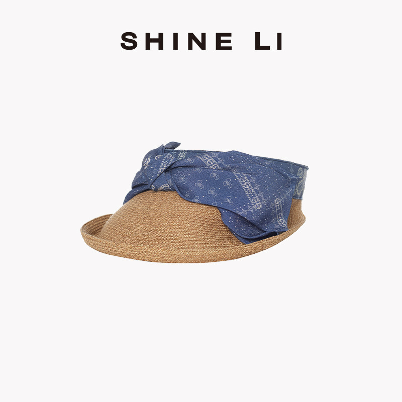SHINE LI李姗【牛仔系列】手绘蝴蝶结空顶帽