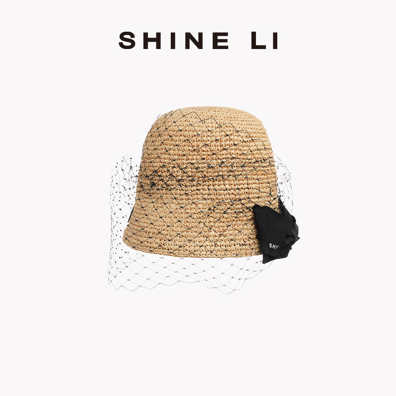 SHINE LI李姗【摩登假日系列】蝴蝶结网纱盆帽