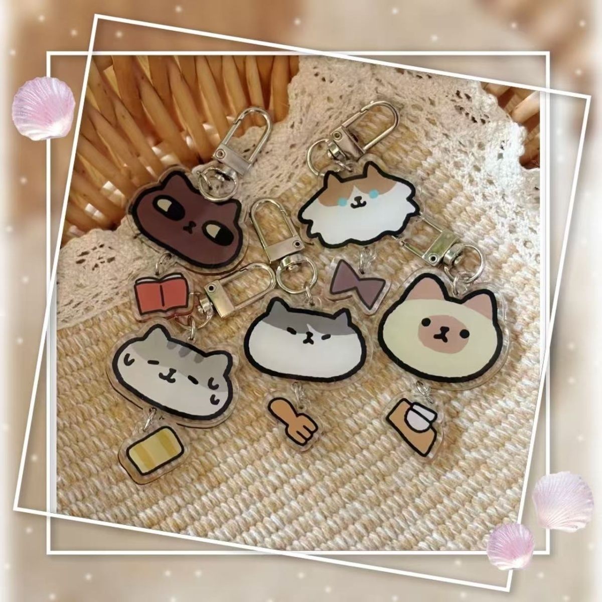 小猫钥匙扣卡通情侣闺蜜挂饰