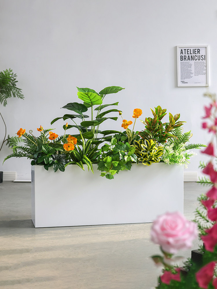 模拟绿色植物造景景观组合陈设花槽箱隔断窗装饰彷生假植物室内陈