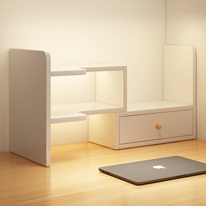 桌面置物架桌上书架宿舍转角收纳柜办公室工位分层架子书桌小书柜