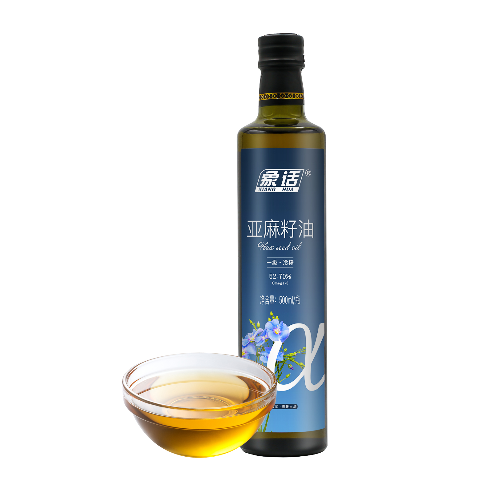 象话冷榨一级亚麻籽油亚麻酸