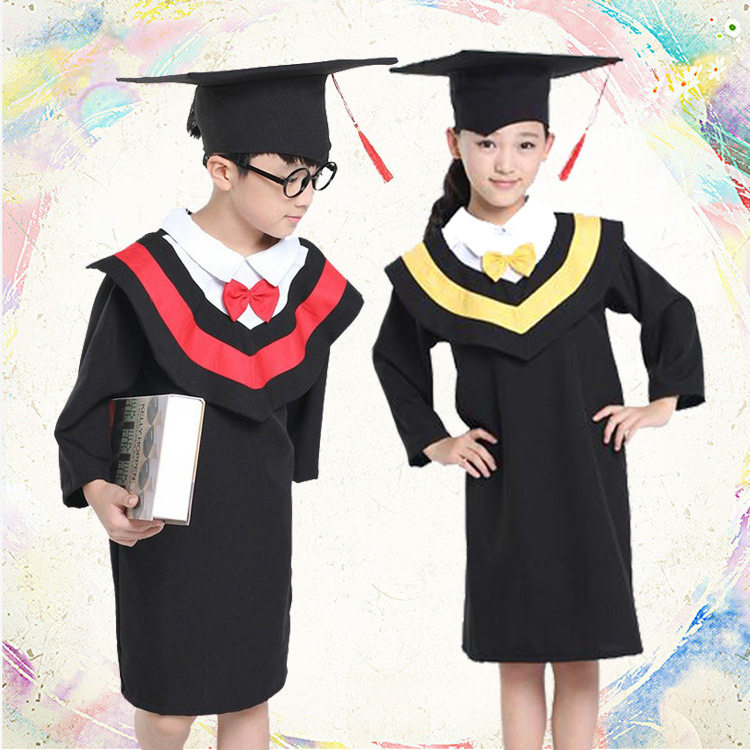 新款幼儿园学生毕业合照服装儿童学士服六一儿童表演服儿童博士服