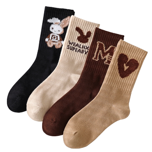 女童袜子纯棉秋冬季儿童纯棉袜高腰长筒女孩春秋12岁大童中筒加厚