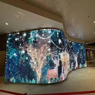 led柔性屏P1.5P2.0软模组无缝拼接高清弧形屏LED全彩异形显示屏