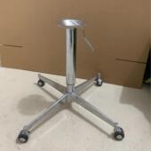 十字桌脚可升降滑轮脚金属台脚升降支架不锈钢桌腿商用家具