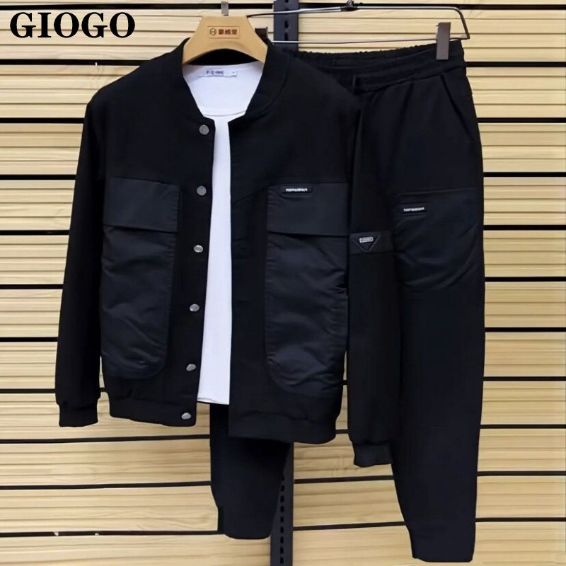 潮牌休闲运动套装男士秋冬季新款牛仔夹克外套男装搭配帅气一整套,男装,休闲运动套装,淘宝优惠券,粉丝福利购,淘宝优惠卷