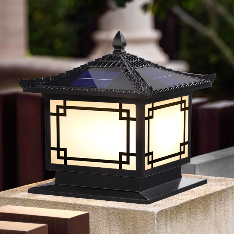 太阳能柱头灯户外庭院别墅大门柱子院墙门柱灯新型铝合金围墙柱灯