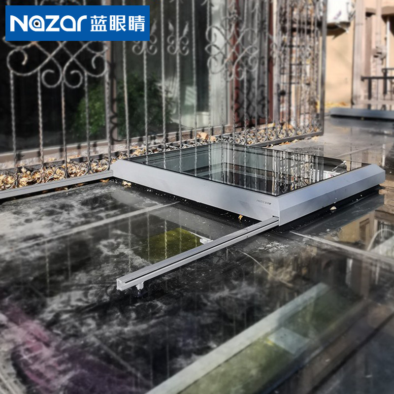 采光井电动平移天窗轨道 阳光房屋顶楼梯口智能遥控平移动推拉窗