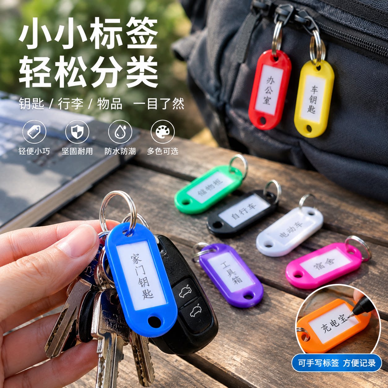 钥匙分类管理彩色塑料号码标识牌