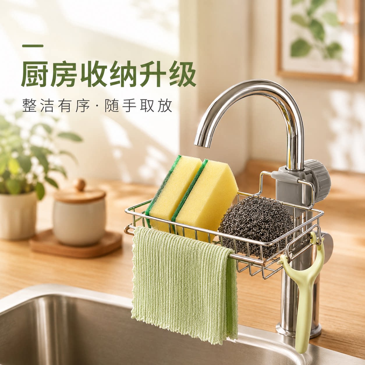 抹布海绵收纳左右通用家用