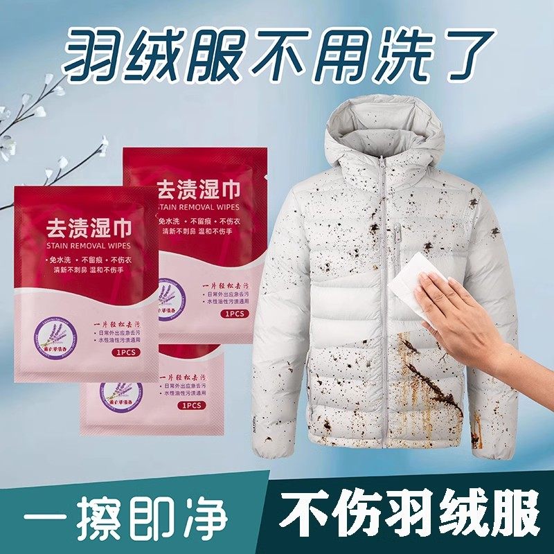 衣物去污湿巾应急免洗清洁