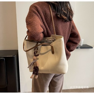 通勤单肩百搭外出托特 时尚 爆品高颜值复古大容量包包2024新款 法式