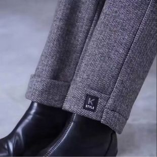 秋冬长裤 爆品女士小个子冬季 中年妈妈装 子加绒呢子阔腿筒裤 外穿 裤