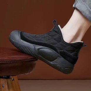 韩版 爆品罗马风格 新款 紫色马丁靴2025冬季 百搭雪 保暖防滑休闲棉鞋