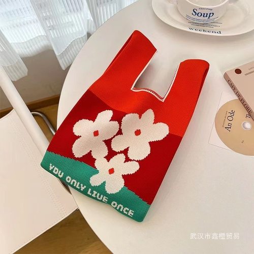 爆品韩国小众设计合集包小红书同款单肩千鸟格腋下包女针织手提包