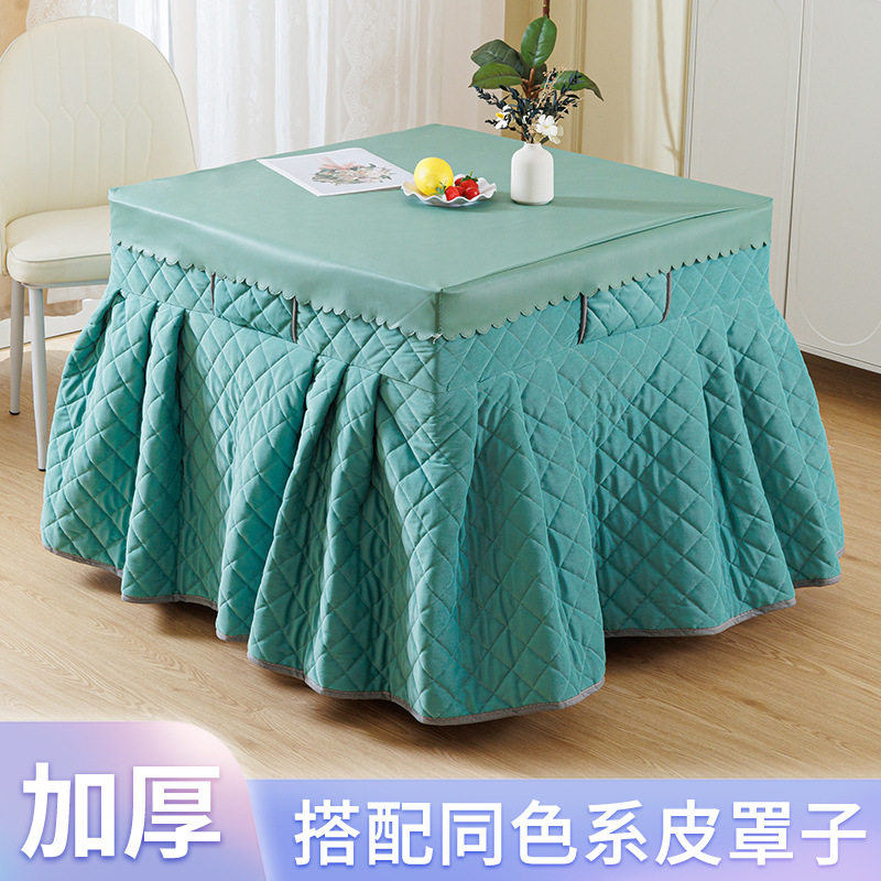 爆品冬季烤火桌子罩套烤火罩烤火桌布罩正方形电暖炉罩烤火被加绒