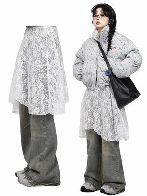 复古蕾丝半身裙叠穿百搭小众设计
