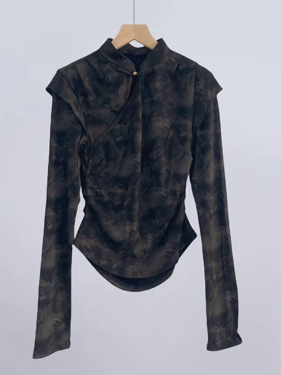 新款新中式国风长袖内搭T恤上衣