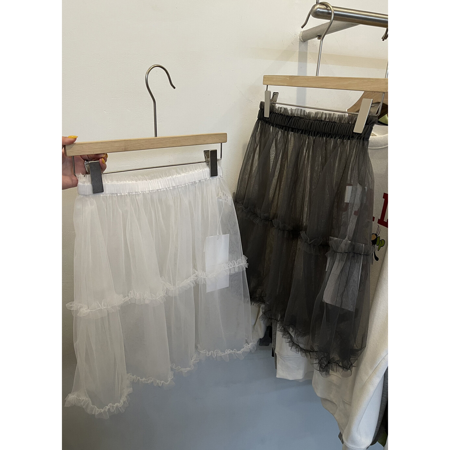 韩系网纱叠穿屁帘半身裙小众裙子