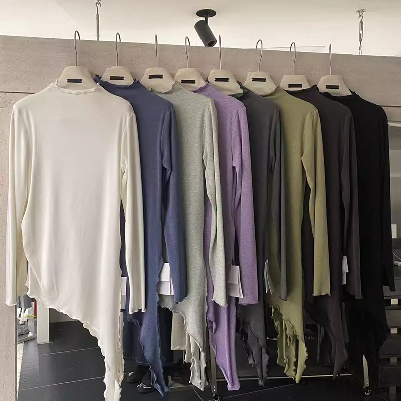 斜边设计小众长袖T恤上衣打底衫