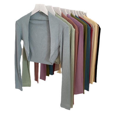 2022春夏新款防晒护脖披肩舞蹈服护颈开衫坎肩罩衫瑜伽服短款外套