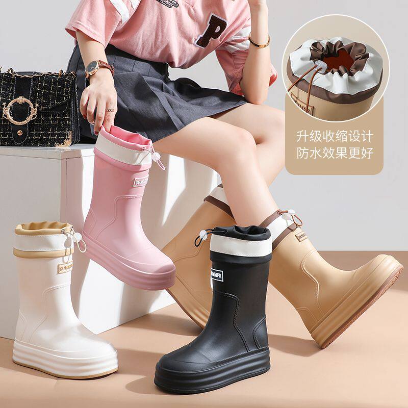 雨鞋女厚底时尚韩版短筒