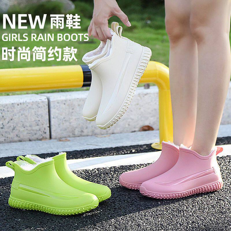 韩系款雨鞋女士短筒加绒