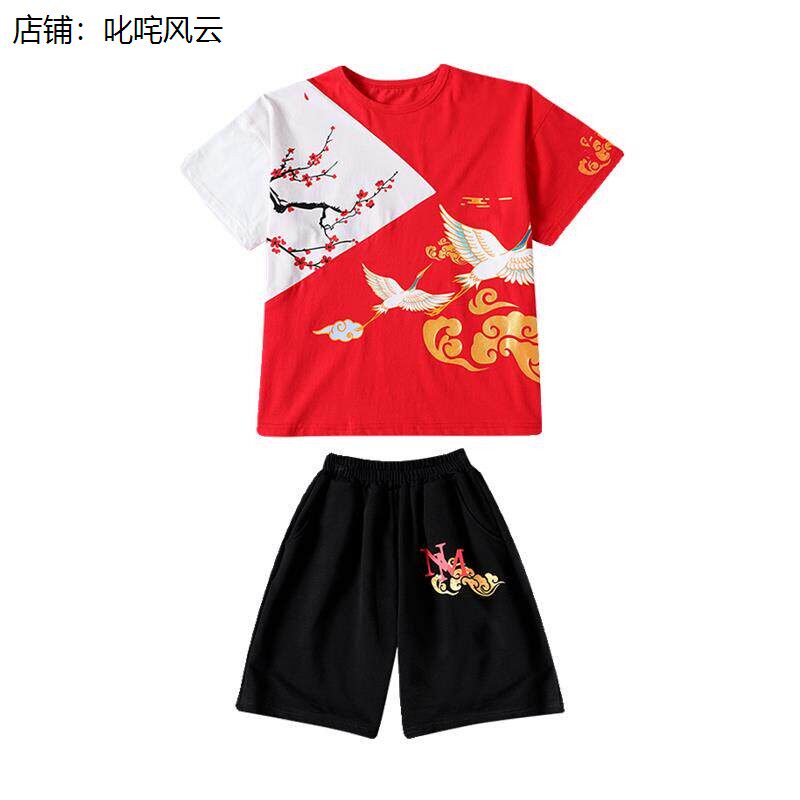 六一儿童演出服夏装嘻哈街舞男童表演服装中国风女童走秀架子鼓潮