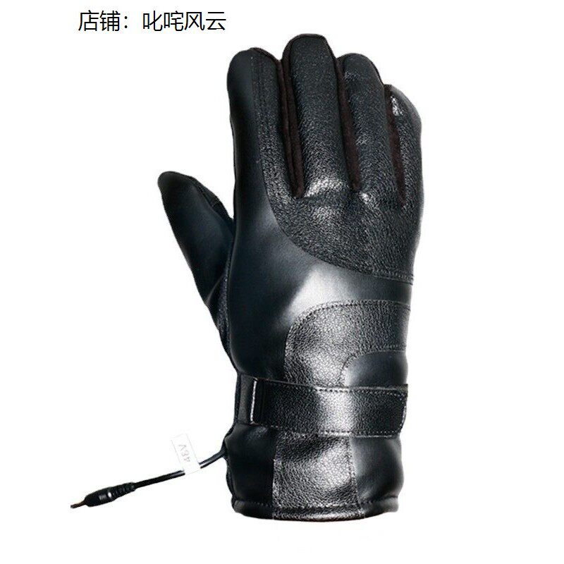 电动车加热手套冬骑行男