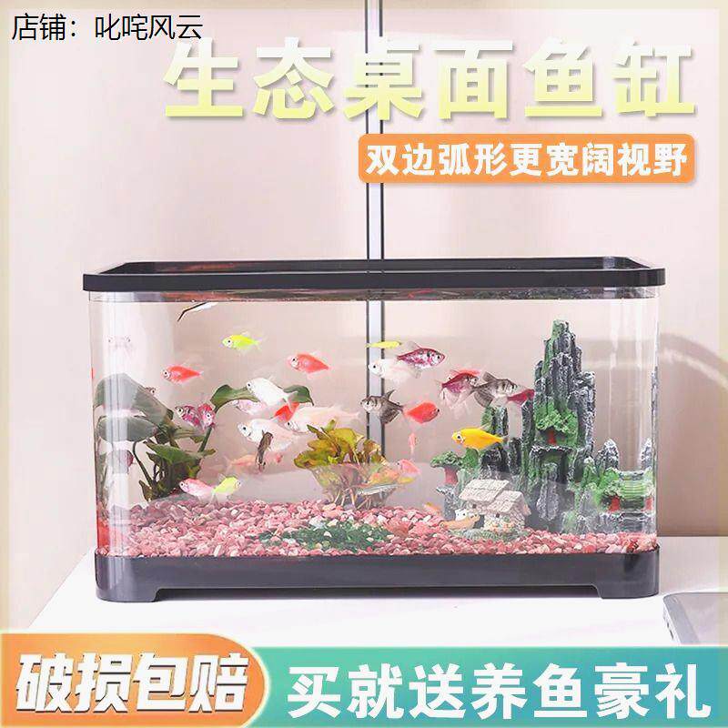 鱼缸客厅2024新款高清二手桌面水族箱生态造景金鱼缸乌龟缸中小型