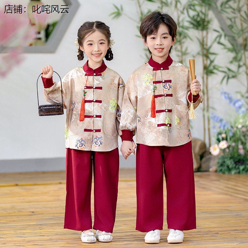 儿童中秋季汉服演出服兄