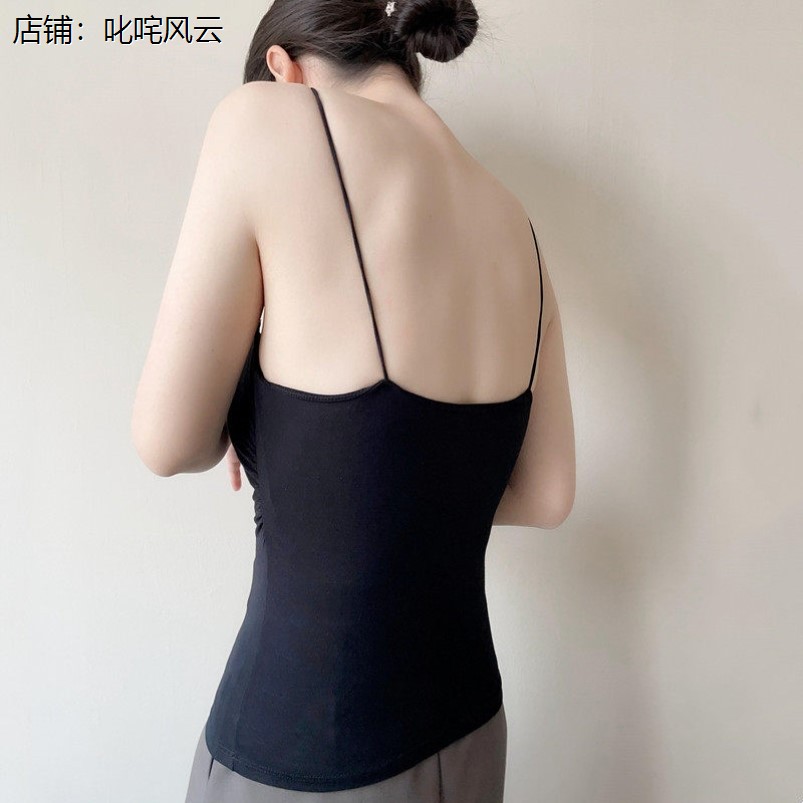 吊带背心女带胸垫莫代尔细肩